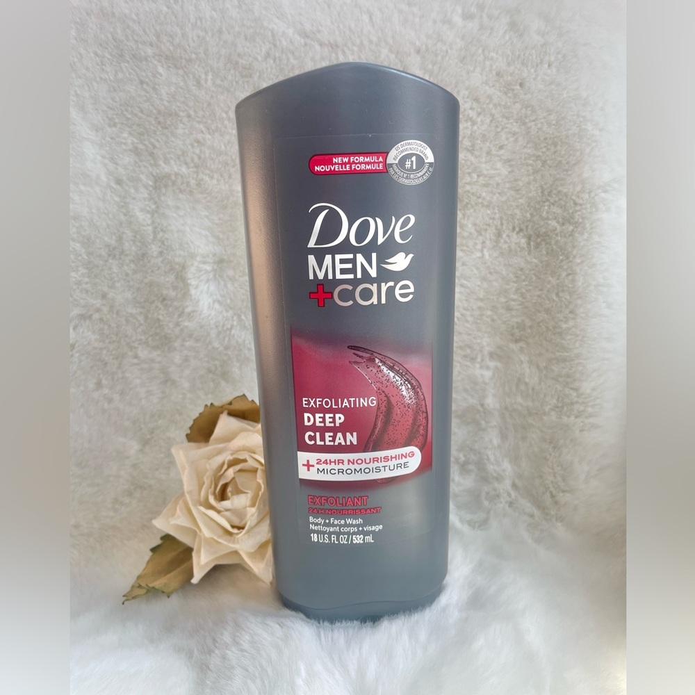 New with tag DOVE CARE MEN DEEP CLEAN EXFOLIATING BODY & FACE WASH 24HR Moisture